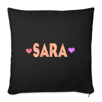 Sara - Sofa pillowcase 17,3'' x 17,3'' (45 x 45 cm) - black - Front