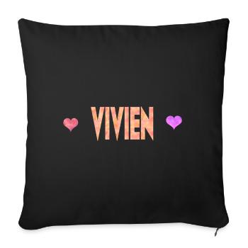 Vivien - Housse de coussin décorative 45 x 45 cm - noir - Devant