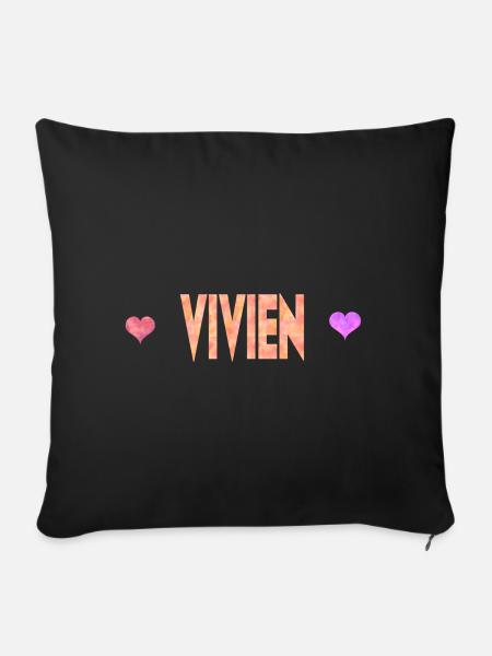 Vivien - Sofakissenbezug 45 x 45 cm - Schwarz