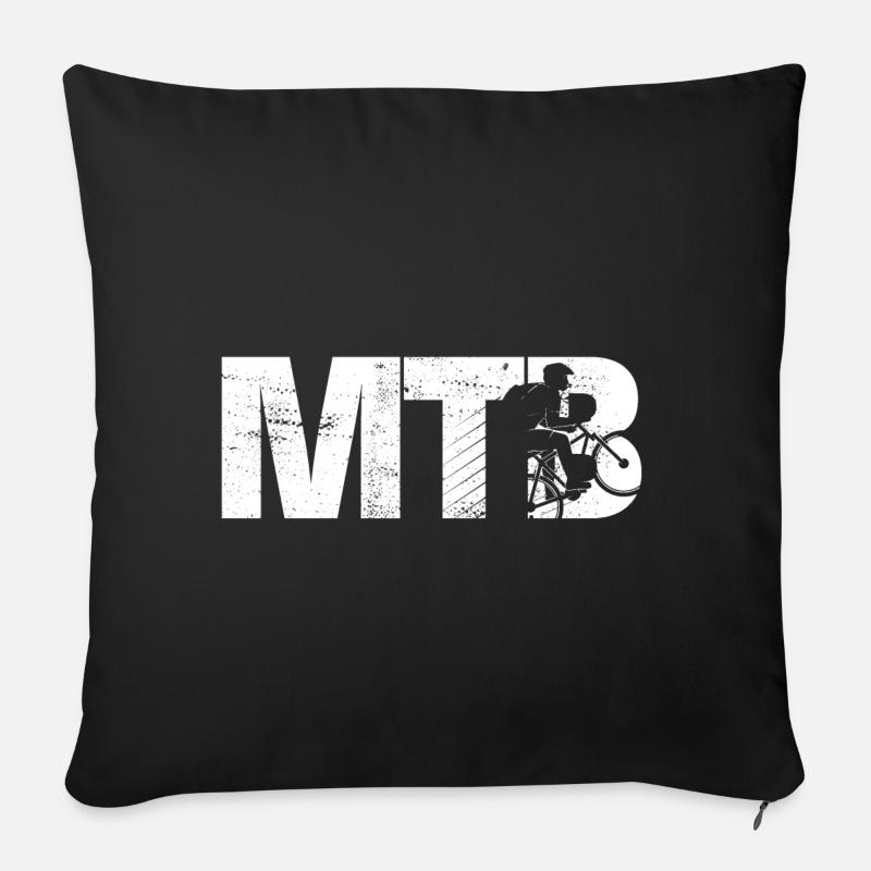 Mountainbike MTB Silhouette - Sofakissenbezug 45 x 45 cm - Schwarz