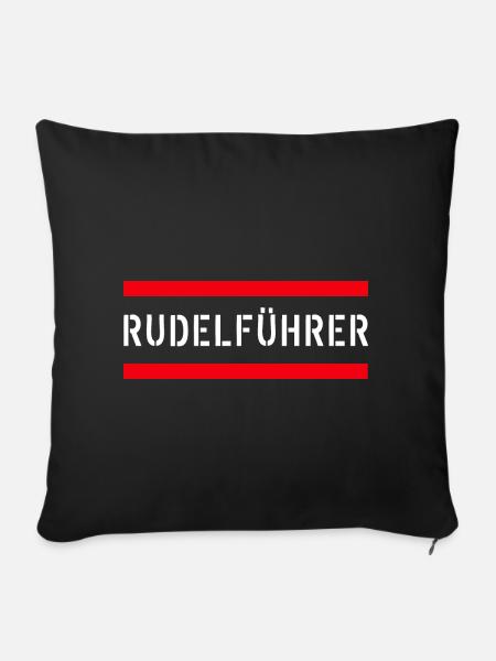 Rudelführer Rot - Sofakissenbezug 45 x 45 cm - Schwarz