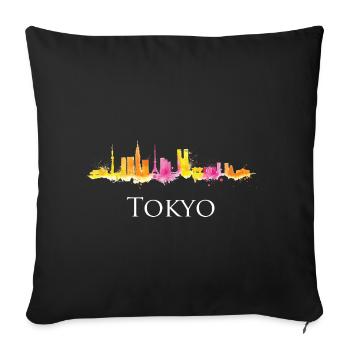 Tokyo Japan Skyline Capitale Cadeau Idée - Housse de coussin décorative 45 x 45 cm - noir - Devant