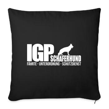 IGP SHEPHERD Wilsigns Dog Sports Gifts IPO - Sofa pillowcase 17,3'' x 17,3'' (45 x 45 cm) - black - Front