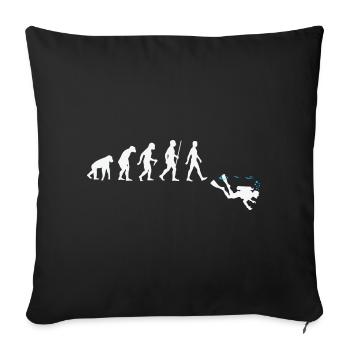 Evolution Of Tauchen - Funny Scuba Diving Gift - Sofakissenbezug 45 x 45 cm - Schwarz - Vorne