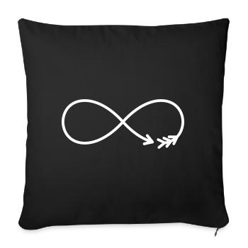 Infinity Sign Arrow Gift Love - Sofa pillowcase 17,3'' x 17,3'' (45 x 45 cm) - black - Front