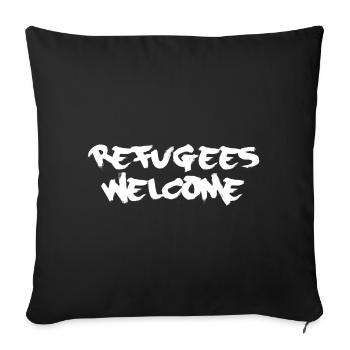 refugees welcome - Sofakissenbezug 45 x 45 cm - Schwarz - Vorne