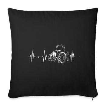 tractor heartbeat farmer farmer pulse ecg icon - Sofa pillowcase 17,3'' x 17,3'' (45 x 45 cm) - black - Front