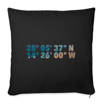 Motif: Coordinates of Playa de Cofete - Sofa pillowcase 17,3'' x 17,3'' (45 x 45 cm) - black - Front