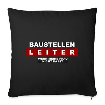 Baustellen Leiter - Sofakissenbezug 45 x 45 cm - Schwarz - Vorne