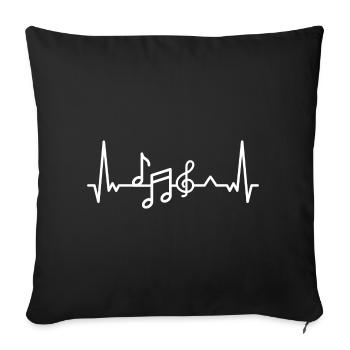 Musique musique chorale amour instrument de musique guitare - Housse de coussin décorative 45 x 45 cm - noir - Devant
