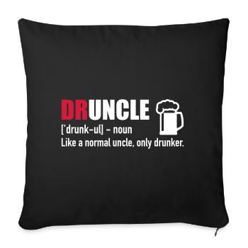 oncle - Housse de coussin décorative 45 x 45 cm - noir - Devant