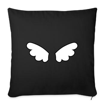 Ailes d'ange - ailes d'anges - Housse de coussin décorative 45 x 45 cm - noir - Devant
