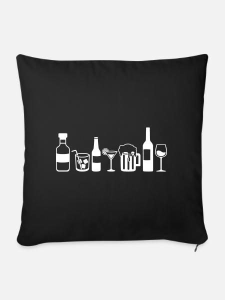 Alkohol - Sofakissenbezug 45 x 45 cm - Schwarz