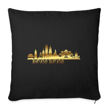 Hong Kong - Sofa pillowcase 17,3'' x 17,3'' (45 x 45 cm) - black - Front