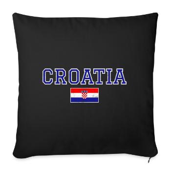 Croatia - Sofa pillowcase 17,3'' x 17,3'' (45 x 45 cm) - black - Front