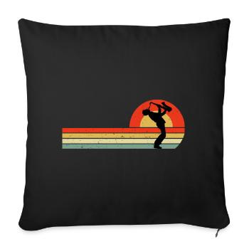 Saxophone Sax Player Saxophonist Vintage Retro - Sofa pillowcase 17,3'' x 17,3'' (45 x 45 cm) - black - Front