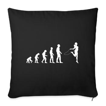 Skipping rope Rope Jumping Evolution - Sofa pillowcase 17,3'' x 17,3'' (45 x 45 cm) - black - Front