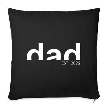 PAPA - EST.2022 - Père - Papa - Idée cadeau - Housse de coussin décorative 45 x 45 cm - noir - Devant