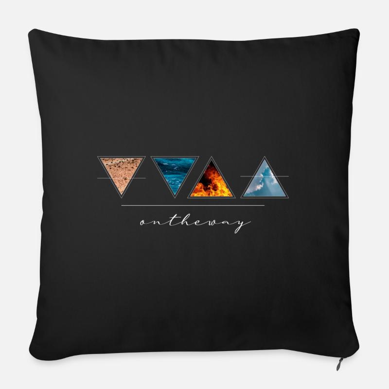 Les 4 éléments - Housse de coussin décorative 45 x 45 cm - noir