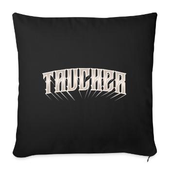 Taucher Tauchen - Sofakissenbezug 45 x 45 cm - Schwarz - Vorne