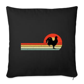 Chicken Lover Poultry Farmer Farming Vintage Retro - Sofa pillowcase 17,3'' x 17,3'' (45 x 45 cm) - black - Front