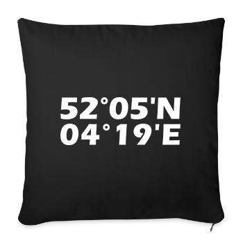The Hague Coordinates - Sofa pillowcase 17,3'' x 17,3'' (45 x 45 cm) - black - Front