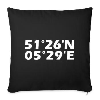 Eindhoven Koordinaten - Sofakissenbezug 45 x 45 cm - Schwarz - Vorne