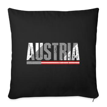 Austria Bold Distressed Flag - Sofa pillowcase 17,3'' x 17,3'' (45 x 45 cm) - black - Front