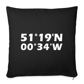 Woking coordinates - Sofa pillowcase 17,3'' x 17,3'' (45 x 45 cm) - black - Front