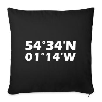 Middlesbrough Koordinaten - Sofakissenbezug 45 x 45 cm - Schwarz - Vorne