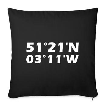 Cardiff Koordinaten - Sofakissenbezug 45 x 45 cm - Schwarz - Vorne