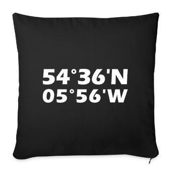 Belfast Coordinates - Sofa pillowcase 17,3'' x 17,3'' (45 x 45 cm) - black - Front