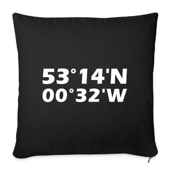Lincoln Coordinates - Sofa pillowcase 17,3'' x 17,3'' (45 x 45 cm) - black - Front