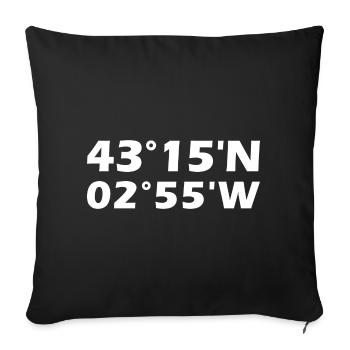Bilbao coordinates - Sofa pillowcase 17,3'' x 17,3'' (45 x 45 cm) - black - Front