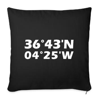 Malaga Coordinates - Sofa pillowcase 17,3'' x 17,3'' (45 x 45 cm) - black - Front