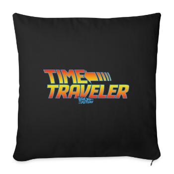 Back To The Future Time Traveler - Sofa pillowcase 17,3'' x 17,3'' (45 x 45 cm) - black - Front