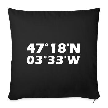 Angers coordinates - Sofa pillowcase 17,3'' x 17,3'' (45 x 45 cm) - black - Front