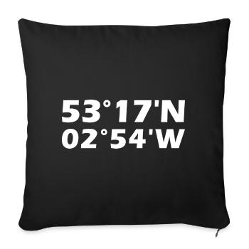 Ellesmere Port Koordinaten - Sofakissenbezug 45 x 45 cm - Schwarz - Vorne