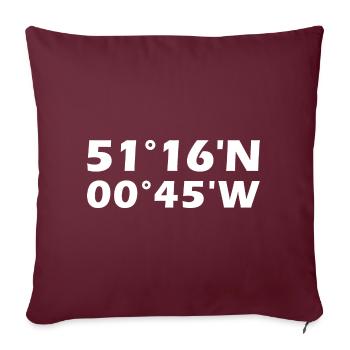 Farnborough Koordinaten - Sofakissenbezug 45 x 45 cm - Burgunderrot - Vorne
