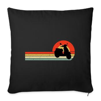 Roller Fahrer Roller Motorrad Vintage Retro - Sofakissenbezug 45 x 45 cm - Schwarz - Vorne
