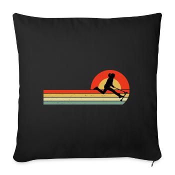 Stunt Scooter Freestyle Scootering Vintage Retro - Sofa pillowcase 17,3'' x 17,3'' (45 x 45 cm) - black - Front