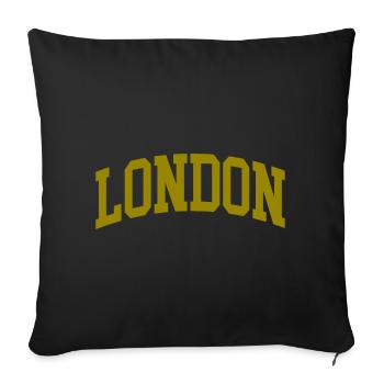londres doré - Housse de coussin décorative 45 x 45 cm - noir - Devant