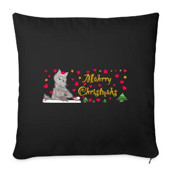 Emblématique Wolf Christmas, MÄHrry Christmähs Stern - Housse de coussin décorative 45 x 45 cm - noir - Devant