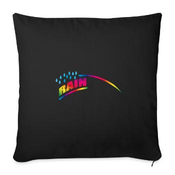 RAINdrops or Rainbow | Rainbow - Sofa pillowcase 17,3'' x 17,3'' (45 x 45 cm) - black - Front