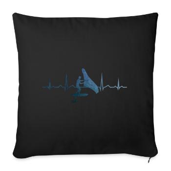 wingsurf Femmes hydroptère Hommes wingsurf - Housse de coussin décorative 45 x 45 cm - noir - Devant