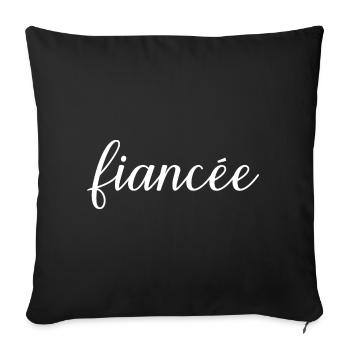 Fiancée Matching Engagement Wedding Honeymoon - Sofa pillowcase 17,3'' x 17,3'' (45 x 45 cm) - black - Front