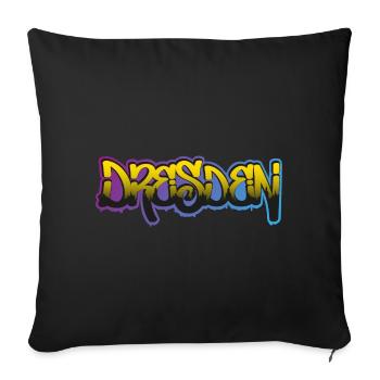Ville de Dresde Graffiti - Housse de coussin décorative 45 x 45 cm - noir - Devant