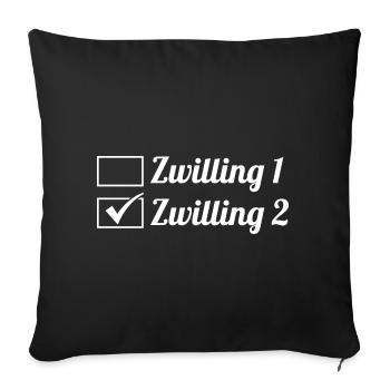 Zwillingsgeschwister Zwilling Zwillinge - Sofakissenbezug 45 x 45 cm - Schwarz - Vorne