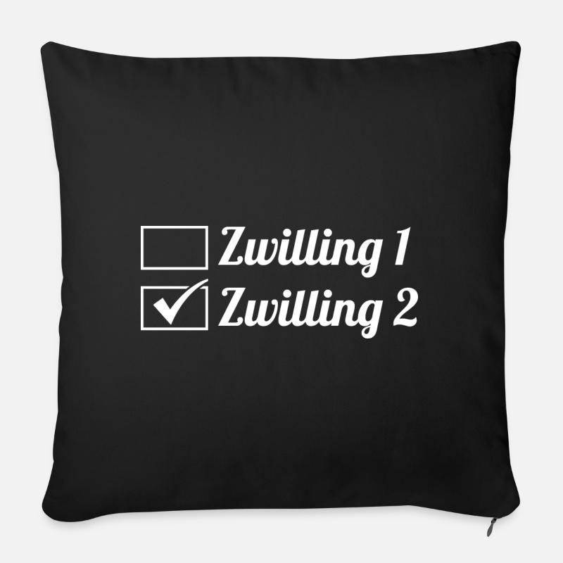 Zwillingsgeschwister Zwilling Zwillinge - Sofakissenbezug 45 x 45 cm - Schwarz