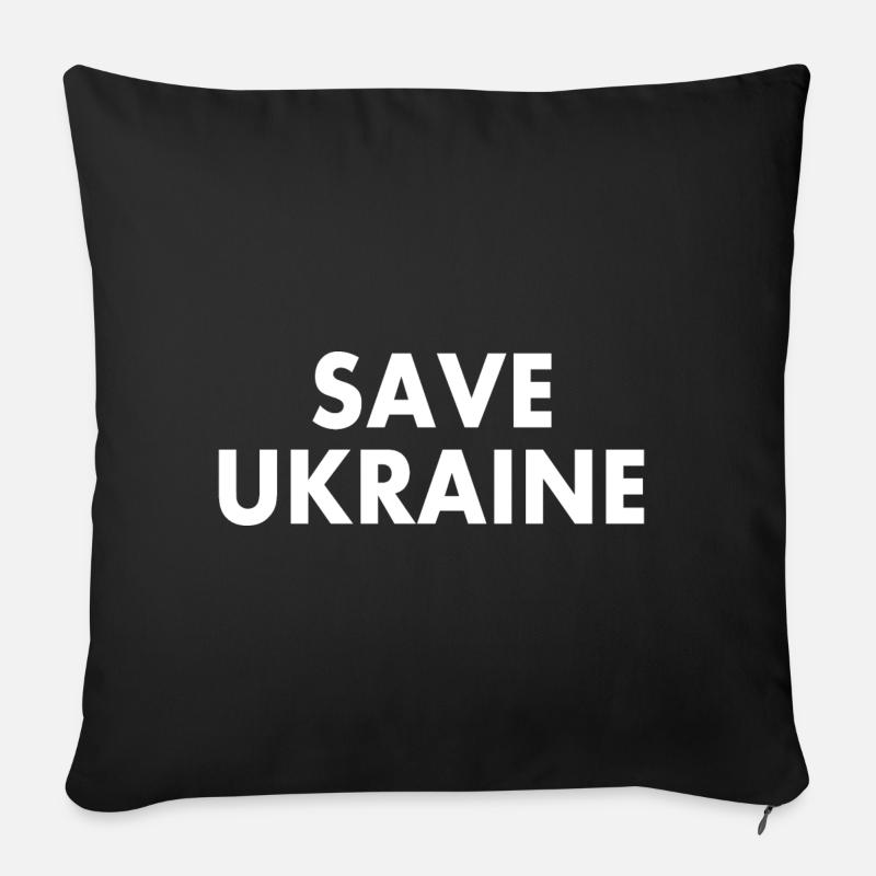 Save ukraine - Housse de coussin décorative 45 x 45 cm - noir